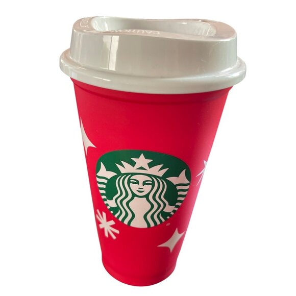 Starbucks 25 Years Anniversary Edition Cup With Lid Holiday Reusable Red 16 Oz - Picture 1 of 5